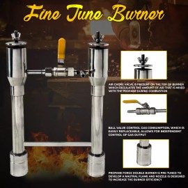 Simond Store Propane Forge Double Burner Kit with Valve Hose & Regulator - Kiln Raku Pottery