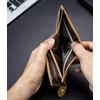 BULLCAPTAIN Men RFID Blocking Bifold Wallet Genuine Leather Card Holder