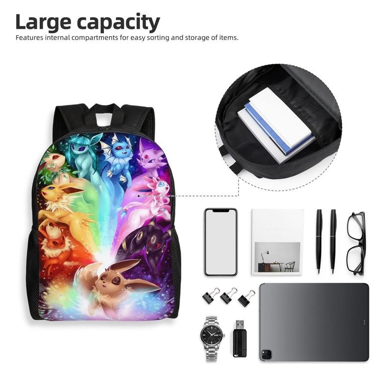 Eevee Family Backpack Travel Laptop Backpack for Men and Women