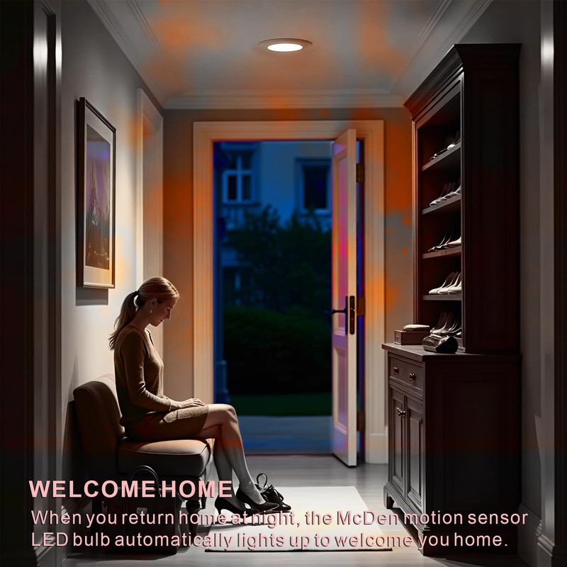 McDen Motion Sensor Light Bulb, BR30 13W Equivalent 100W 6000K