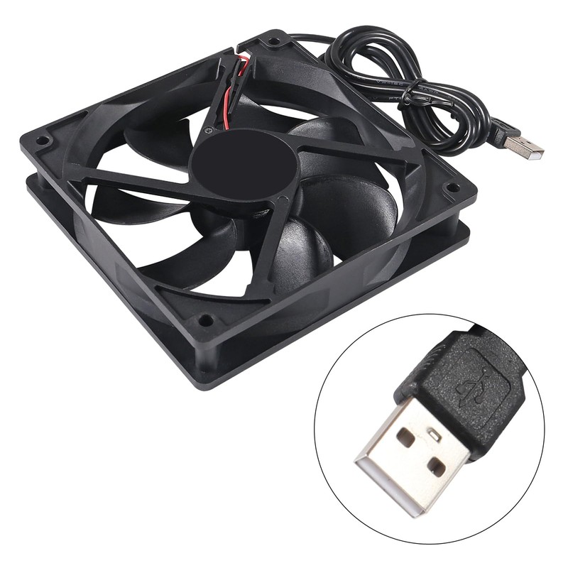 2pcs 12cm 5V DC 120x120x25mm Brushless USB Case Cooler Fan