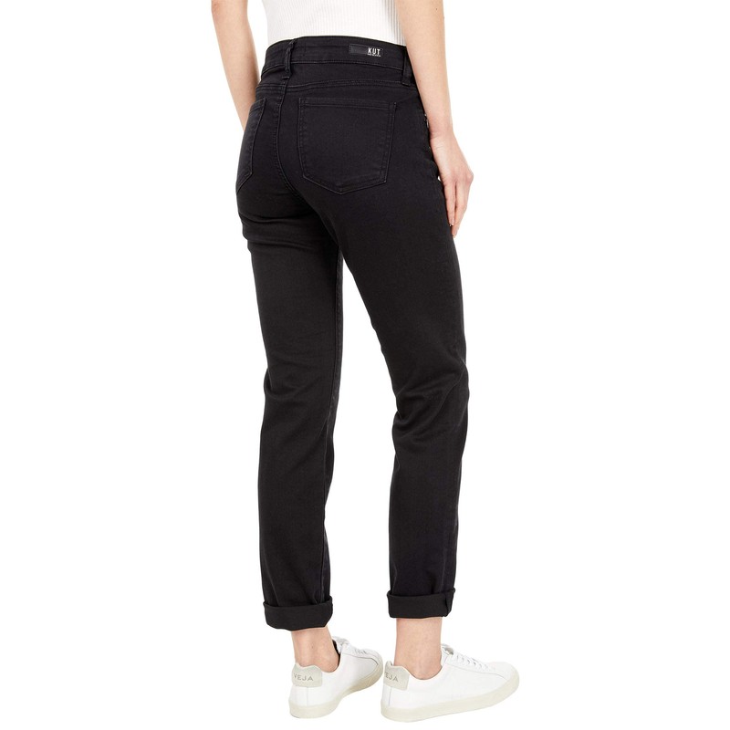 KUT from the Kloth Catherine Boyfriend Jeans Black 8 30.5,