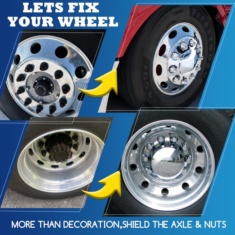 Vitonsbay 4 Rear Dome Axle Wheel Covers - Rear Hub