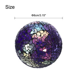 uxcell 3Pcs Decorative Glass Balls 3.15 Inch Orbs Centerpiece Balls Mosaic Glass Ball Sphere for Decor Bowls Vases Dining Table Party, Purple