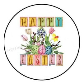30 Pcs 1.5" Inch Happy Easter Stickers - Easter Stickers - Easter Day Stickers Envelope Seals Labels - D #AA61RK