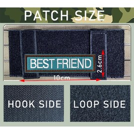 Pack of 2 Service Dog "Best Friend" Patches Hook and Loop Emblem Tactical Embroidery Patch for Service Dogs, Work Dogs, Dog Harness, Guide Dogs, Tactical Service Dogs, Medium and Large Dogs