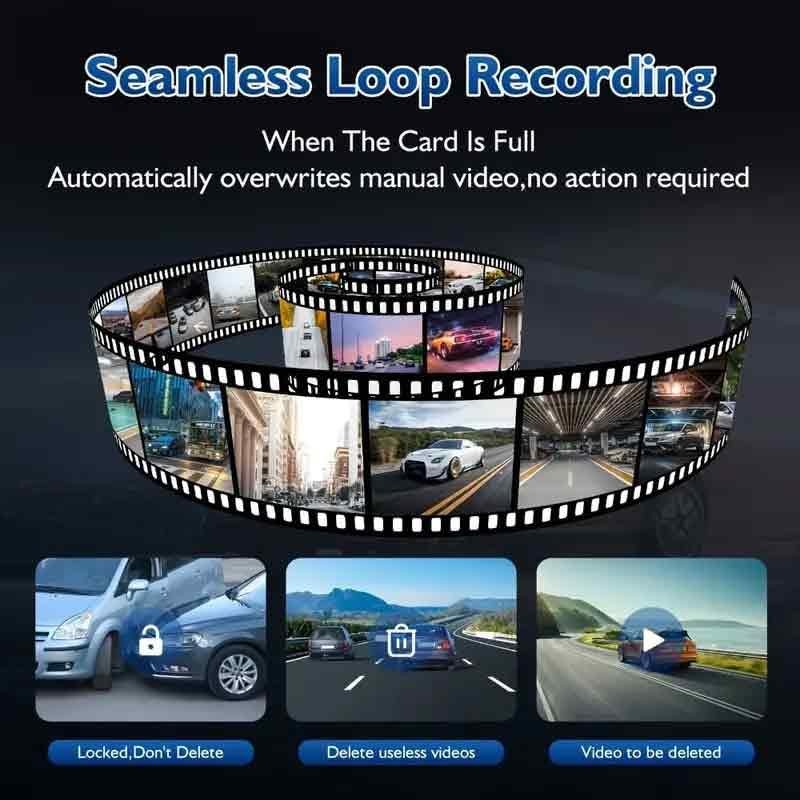 WAVANCKY 3 Channel Dash Cam Front and Rear Inside for