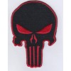 Unbranded Punisher Embroidered Patches 3.5"x2.5" iron-on - Black/Red