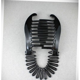 Perfect Hairstyle with Our Hair Accessories - Black Plastic Interlocking Banana Clip Hair Pony Tail Comb Flex Stretch Clincher Fashionable Hair Accessory Hair Jewelry Accessories for Lady Women