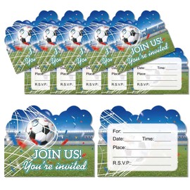 20 PCS Soccer Birthday Party Invitation Cards, Soccer theme Party Decorations supplies,Soccer Invitation Cards for kids or Adults