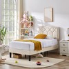 VECELO Twin Size Bed Frame Premium Leather Upholstered Platform with