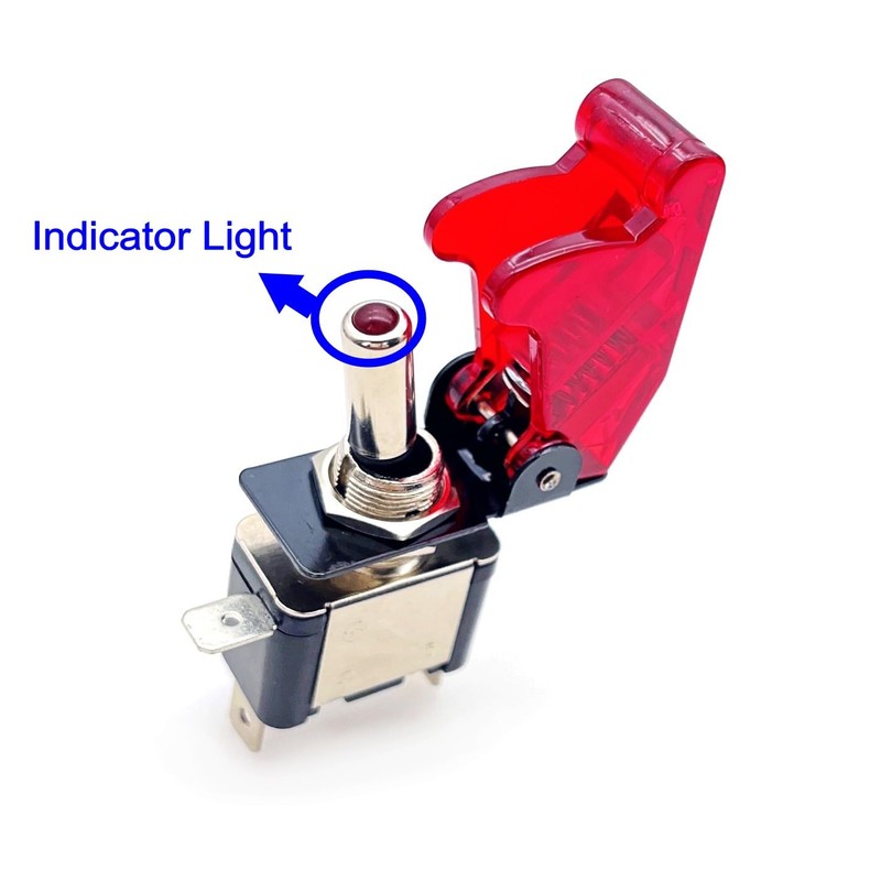 JZK 2x Toggle Switch SPST ON/OFF 3 Pin Red LED