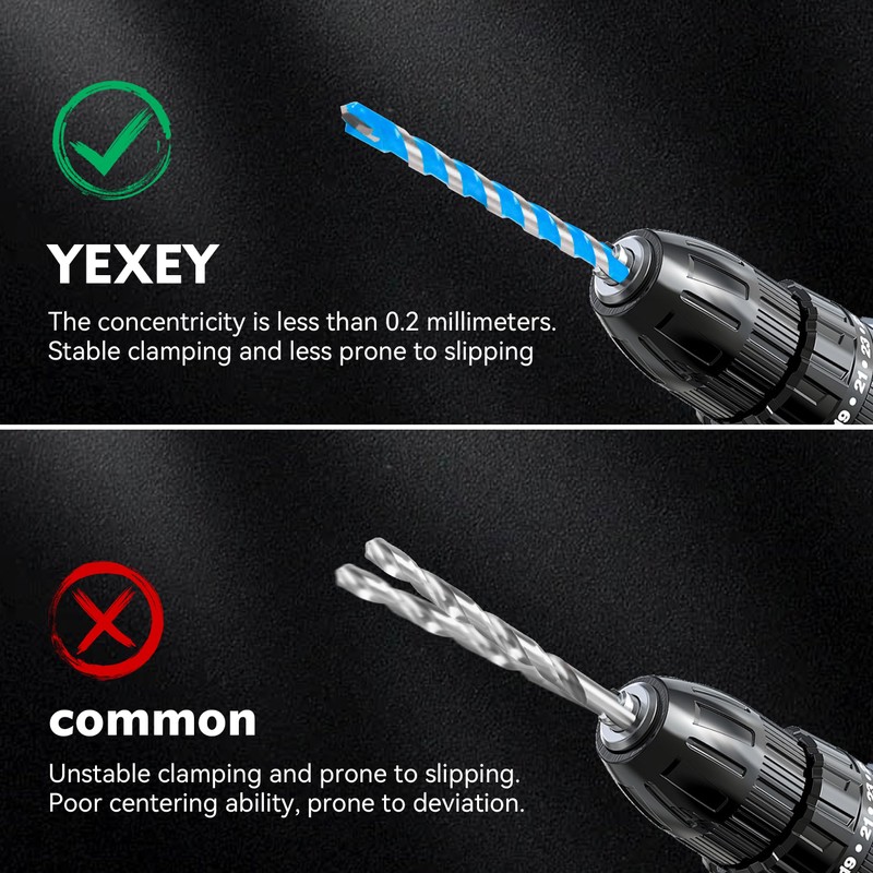YEXEY 10PCS 5/16" Masonry Concrete Drill Bit Set,Tungsten Carbide Drill