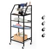 OYEAL Hair Tool Organizer Black Makeup Cart Organizer With Wheels,