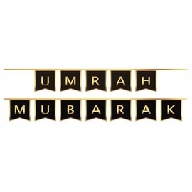 Gold Foil Umrah Mubarak Letter Bunting