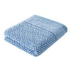 herzbach home Hand Towel 100% Cotton Patterned (Blue/White, Bath Towel