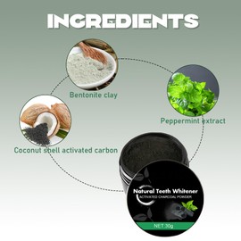 2 Stück Natürliche Aktivkohle Pulver Zahnaufhellung, Teeth Whitening Powder, Zahnreinigung Pulver, Zahnaufhellung und Bleaching Pulver, für Entfernung von Zahnflecken, Erfrischender Atem