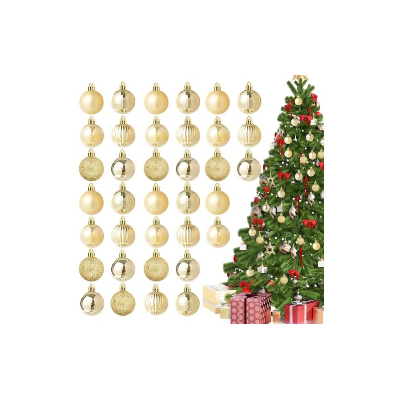 36 PCS Esferas Navideñas de 4 cm, Set con 6