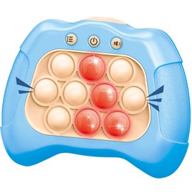 Push Game Toy for Kids, Quick Fast Puzzle Handheld Game Light up Fidget Toy 8-12, Pop Bubble Sensory Toys Christmas Birthday Gifts for Ages 3-12 (Light Blue)