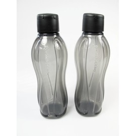 TUPPERWARE Eco To Go 1.0 L Black (2) C138 Water Bottle Easy Bottle Eco Bottle 32540