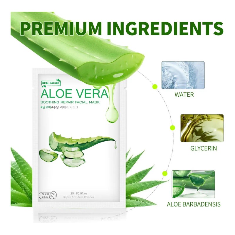 Mascarilla Facial De Aloe Vera, Mascarillas Hidratantes Para