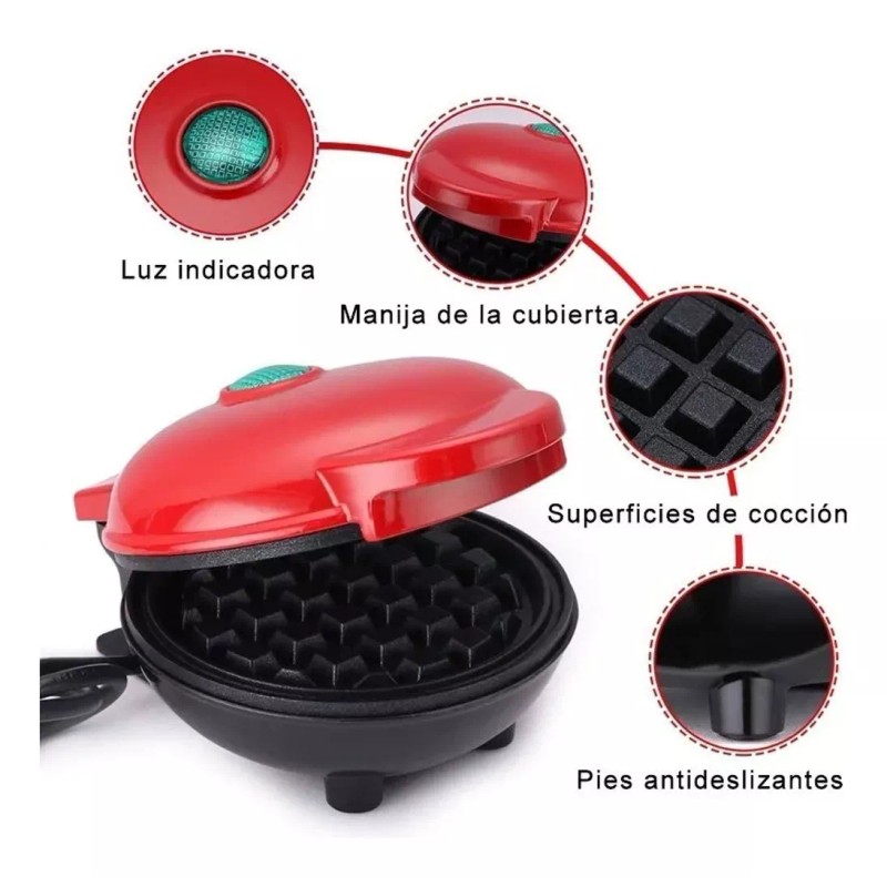 EGTMA Máquina Para Hacer Waffles Pequeña Redonda Desayunos