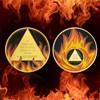 3 Year Sobriety Coin Flames Sobriety Chip AA Coins and