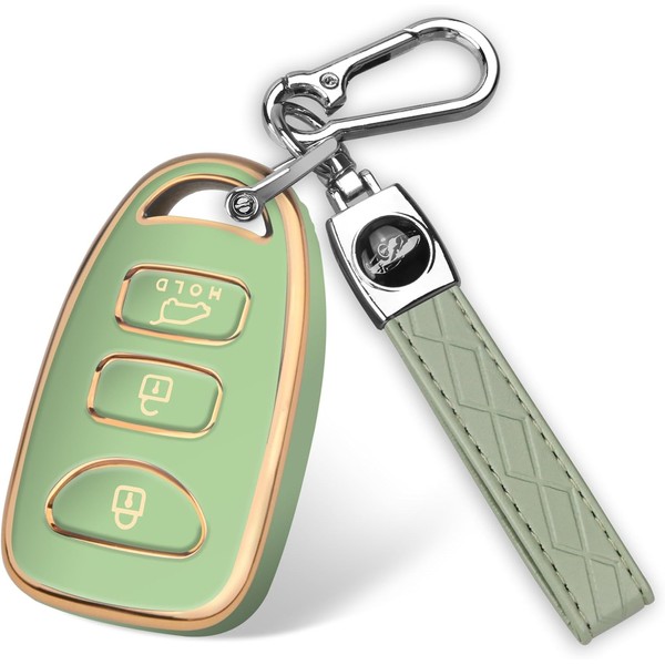 QBUC for Hyundai Key Fob Cover with Keychain，Compatible with Hyundai