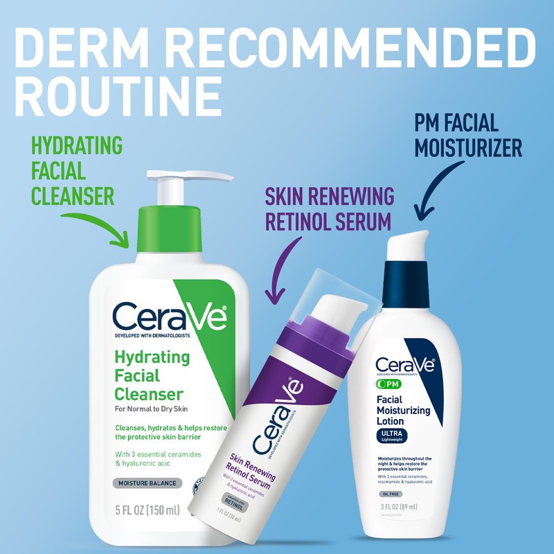 CeraVe PM Facial Moisturizing Lotion, Night Cream with Hyaluronic Acid