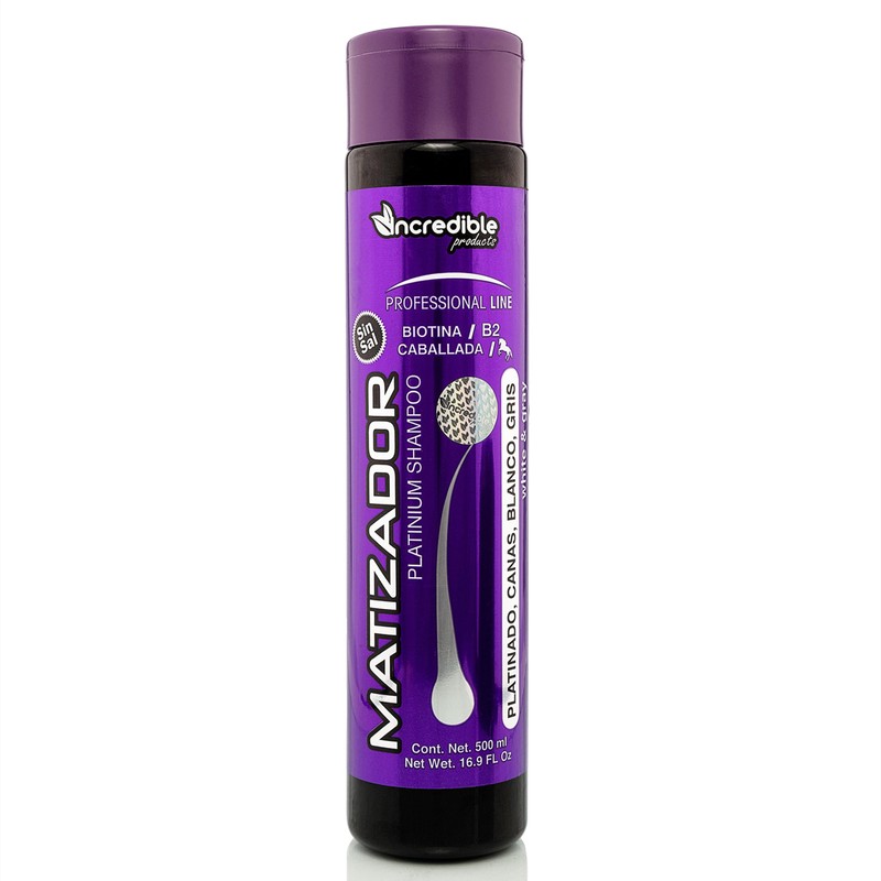 Shampoo Matizador Morado Con Biotina Sin Sal Platinado 500ml