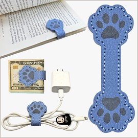 ALEACAR Magnetic Leather Bookmarks for Reading, Cute Dog Paw Shape Magnet Bookmark Clips for Women, Men, Kids, Magnetic Book Marks, Gifts for Book Lovers Teachers Students (Cornflower)