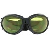 MotoFrames Vulcan Padded Shatterproof Anti-Fog Motorcycle Goggles Black Frames w/Yellow