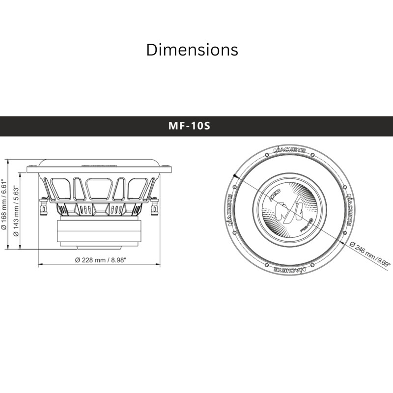 Deaf Bonce Machete 10'' 1600 Watts 2+2 Ohm Dual Voice