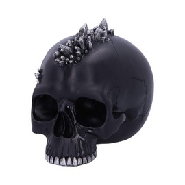 Nemesis Now Cave Small Dragon Hiding Within a Crystal Skull, Black Cave Little Dragon Hiding in a Crystal Skull, Polyresin, Black, 16.5 cm