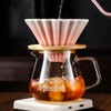 Bincoo Ceramic Coffee Dripper,Pour Over Coffee Dripper with Wood Stand,
