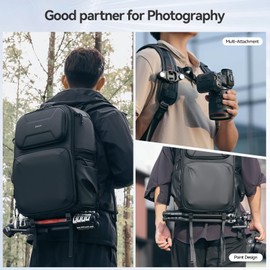 ULANZI BP10 Hardshell Camera Backpack 35L for DSLR Professional Photography Video Accessories Travel Tripod Strorage Large Waterproof Hardshell Bag for Sony Canon Women Men w Tripod&Laptop Holder