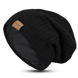 Stynice Slouch Beanie Hat Men's Winter - Lightweight Breathable Winter Hat for Men Women - Thin Hat Made of Jersey Cotton with Elastane Content, One Size, black