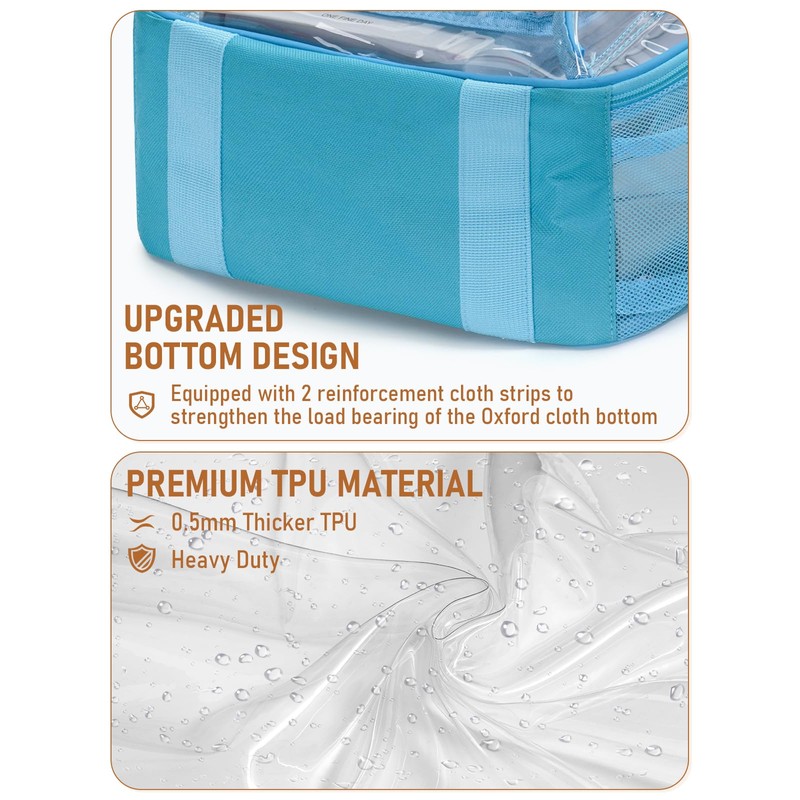 Flowston Clear Backpack Heavy Duty, Large TPU Clear Bookbag for