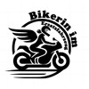 Bikerin im Ersatzfahrzeug Aufkleber ca.15 * 13 cm