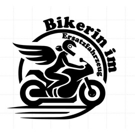 Bikerin im Ersatzfahrzeug Aufkleber ca.15 * 13 cm