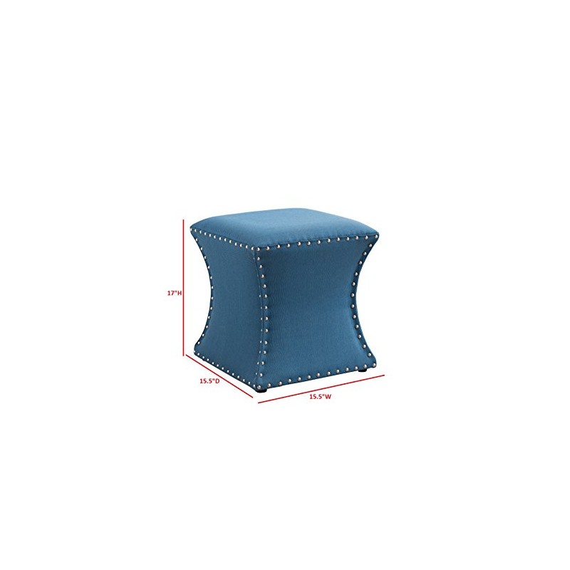 Kings Brand Furniture - Nailhead Trim Upholstered Stool Ottoman, Light