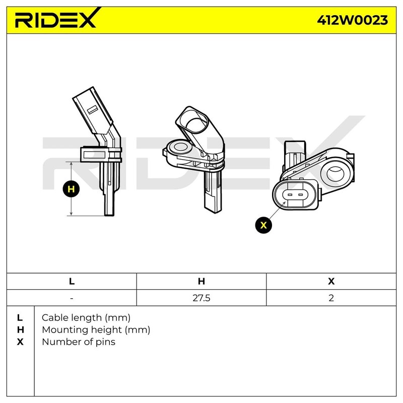 RIDEX ABS Sensor 412W0023 Left Golf V Hatchback (1K1) Touran