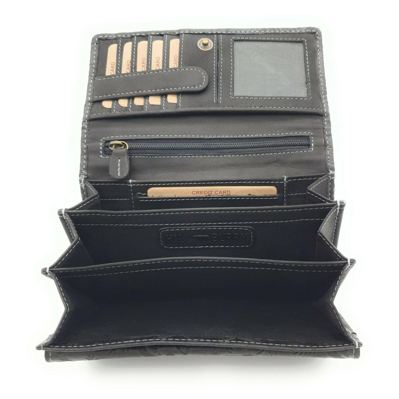 Hill Burry Genuine Leather Women's Floral Purse with RFID Protection,