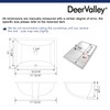 DeerValley DV-1U306 Ursa Undermount Bathroom Sink, 18'' x 13'' Vessel