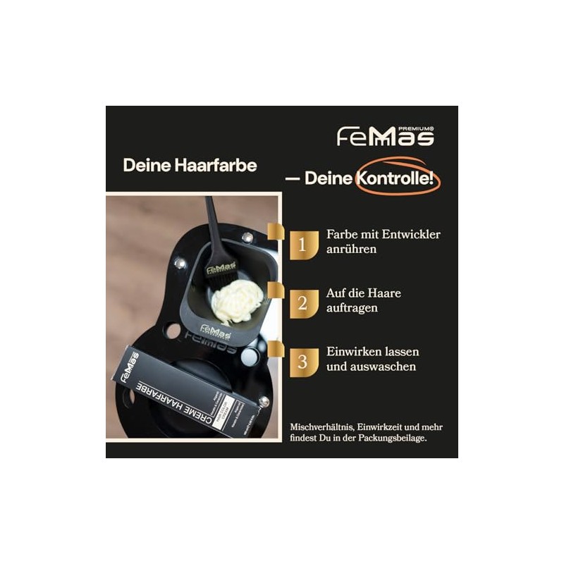 FemMas Haarfarbe Hellblond Gold 8.3 I Haarfarbe mit Arganöl, Keratin