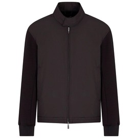 Armani Exchange Men's Boned Cotton Bomber, Black, Medium