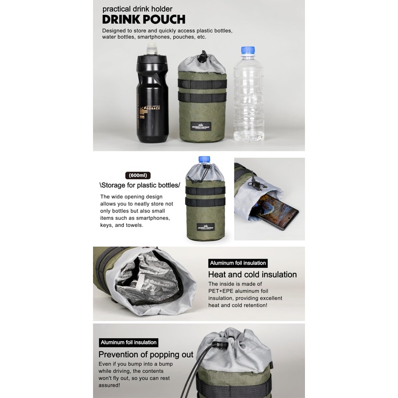 GORIX Bike Drink Holder Shoulder Bag Pouch Bottle 2way Road