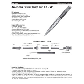 Penn State Industries PKPPENSS American Patriot Pen Kit Starter Package Woodturning Project