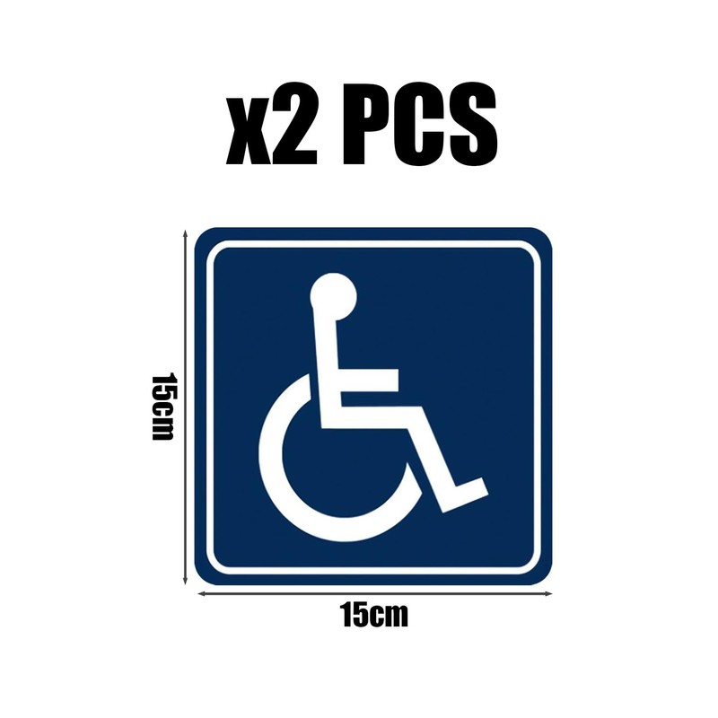 2 Pieces Disabled Wheelchair User Stickers, Disabled Car Stickers, Barrier-Free