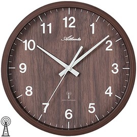Atlanta Uhren 4438/20 Funk wall clock 300mm Nussbaum